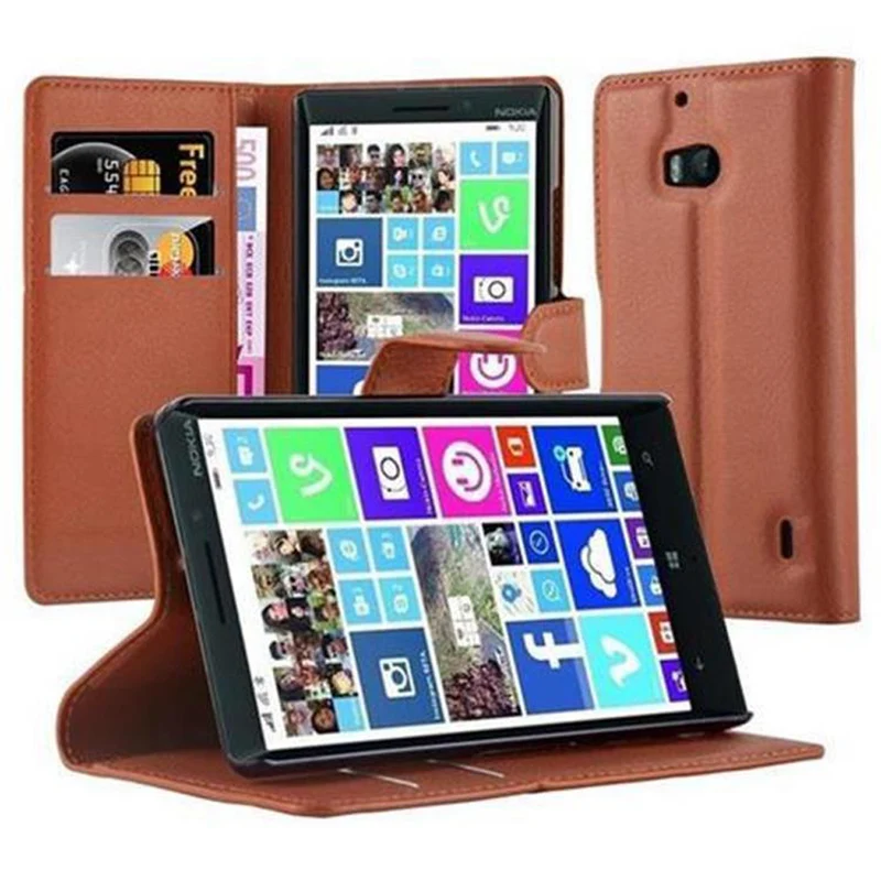 Cadorabo Hülle kompatibel mit Nokia Lumia 929 / 930 Schutzhülle mit Magnetverschluss, Standfunktion und Kartenfach