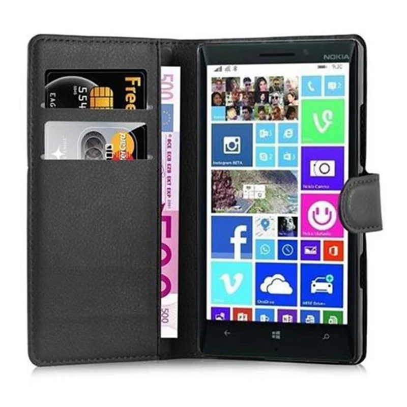 Cadorabo Hülle kompatibel mit Nokia Lumia 929 / 930 Schutzhülle mit Magnetverschluss, Standfunktion und Kartenfach