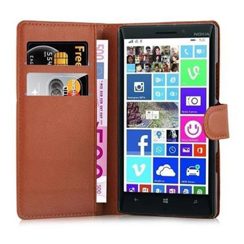 Cadorabo Hülle kompatibel mit Nokia Lumia 929 / 930 Schutzhülle mit Magnetverschluss, Standfunktion und Kartenfach