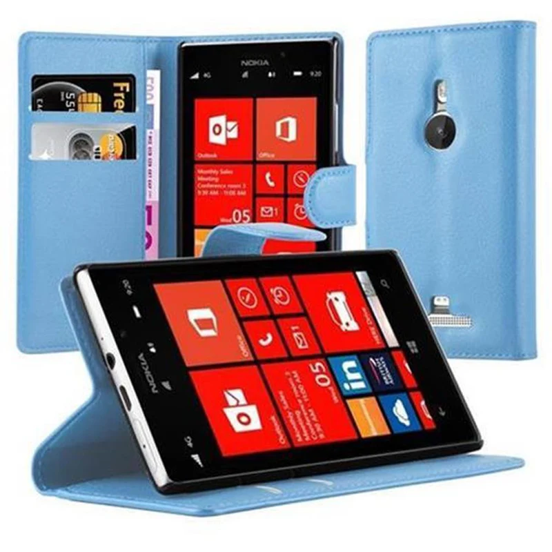 Cadorabo Hülle kompatibel mit Nokia Lumia 925 Schutzhülle mit Magnetverschluss, Standfunktion und Kartenfach