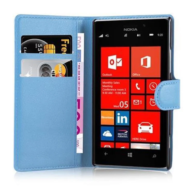 Cadorabo Hülle kompatibel mit Nokia Lumia 925 Schutzhülle mit Magnetverschluss, Standfunktion und Kartenfach
