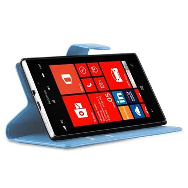 Cadorabo Hülle kompatibel mit Nokia Lumia 925 Schutzhülle mit Magnetverschluss, Standfunktion und Kartenfach