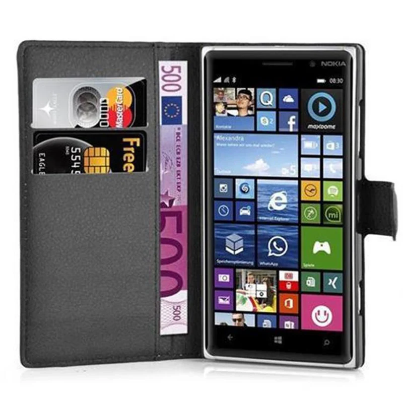 Cadorabo Hülle kompatibel mit Nokia Lumia 830 Schutzhülle mit Magnetverschluss, Standfunktion und Kartenfach