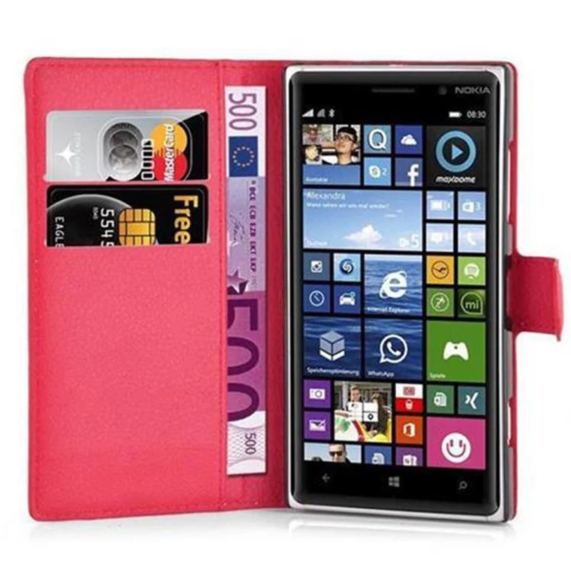 Cadorabo Hülle kompatibel mit Nokia Lumia 830 Schutzhülle mit Magnetverschluss, Standfunktion und Kartenfach