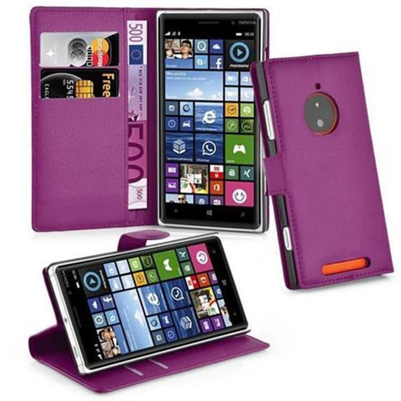 Cadorabo Hülle kompatibel mit Nokia Lumia 830 Schutzhülle mit Magnetverschluss, Standfunktion und Kartenfach