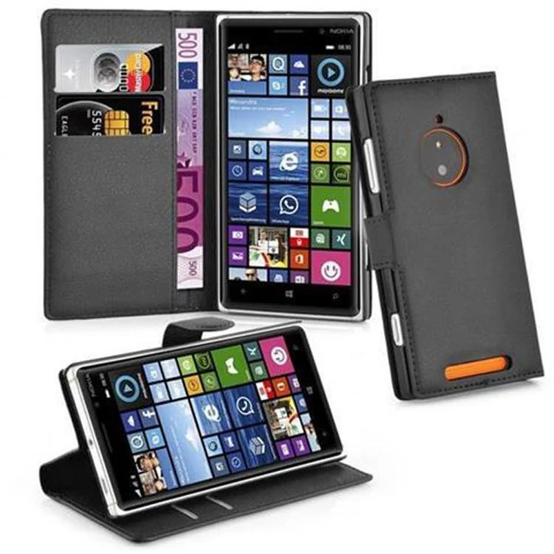 Cadorabo Hülle kompatibel mit Nokia Lumia 830 Schutzhülle mit Magnetverschluss, Standfunktion und Kartenfach