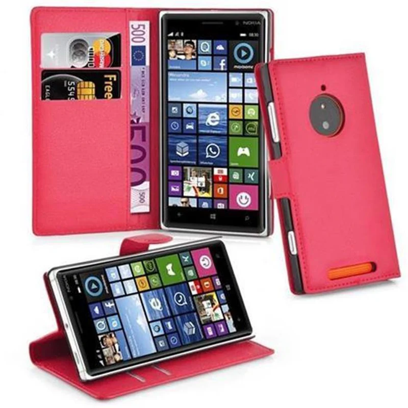 Cadorabo Hülle kompatibel mit Nokia Lumia 830 Schutzhülle mit Magnetverschluss, Standfunktion und Kartenfach
