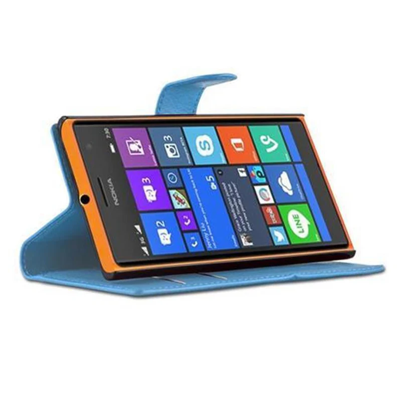 Cadorabo Hülle kompatibel mit Nokia Lumia 730 Schutzhülle mit Magnetverschluss, Standfunktion und Kartenfach