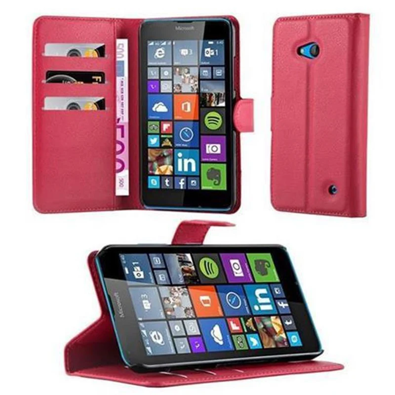 Cadorabo Hülle kompatibel mit Nokia Lumia 640 Schutzhülle mit Magnetverschluss, Standfunktion und Kartenfach