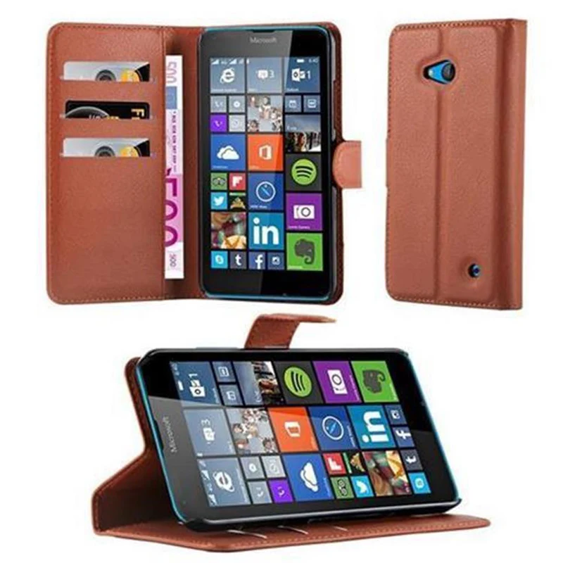 Cadorabo Hülle kompatibel mit Nokia Lumia 640 Schutzhülle mit Magnetverschluss, Standfunktion und Kartenfach