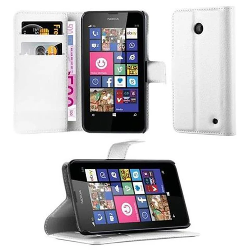 Cadorabo Hülle kompatibel mit Nokia Lumia 630 / 635 Schutzhülle mit Magnetverschluss, Standfunktion und Kartenfach