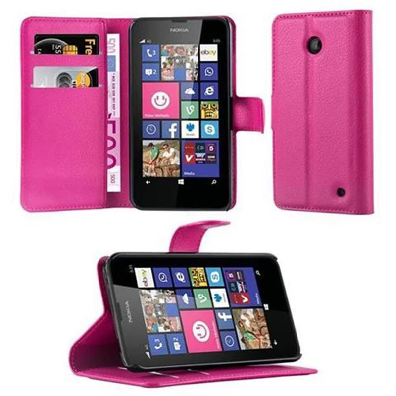 Cadorabo Hülle kompatibel mit Nokia Lumia 630 / 635 Schutzhülle mit Magnetverschluss, Standfunktion und Kartenfach