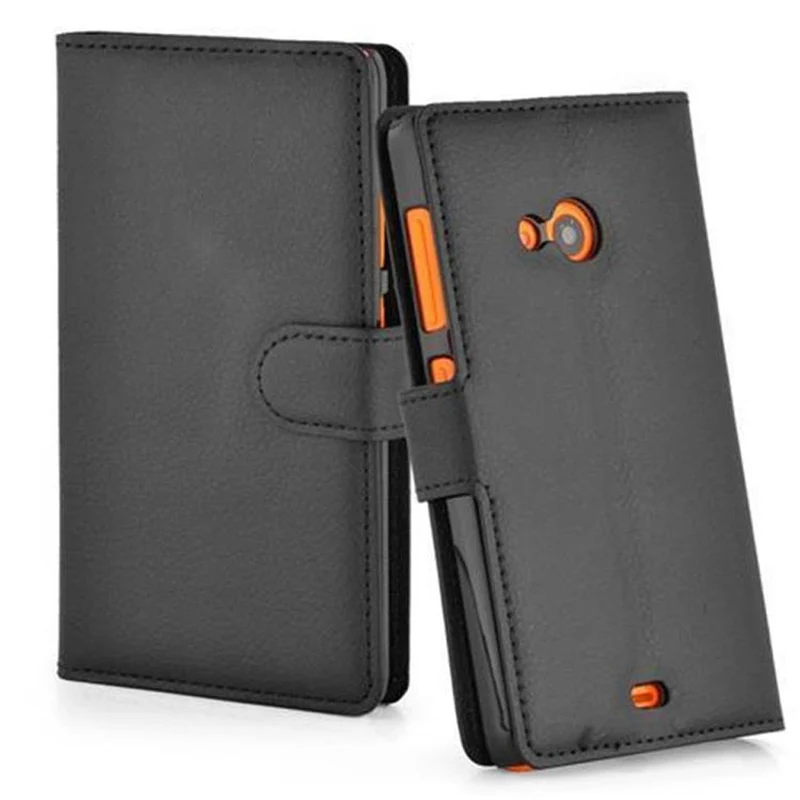 Cadorabo Hülle kompatibel mit Nokia Lumia 535 Schutzhülle mit Magnetverschluss, Standfunktion und Kartenfach