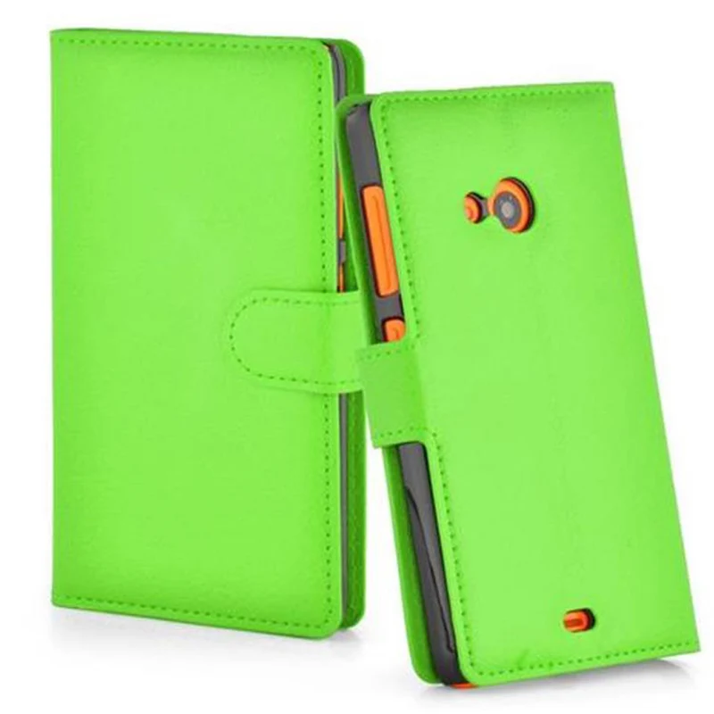 Cadorabo Hülle kompatibel mit Nokia Lumia 535 Schutzhülle mit Magnetverschluss, Standfunktion und Kartenfach