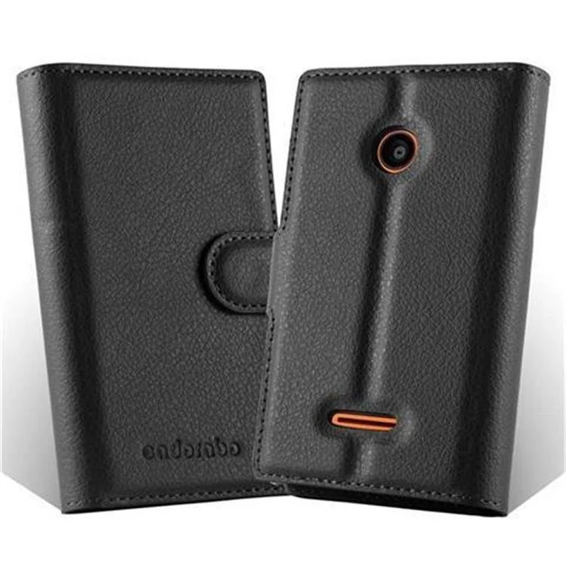 Cadorabo Hülle kompatibel mit Nokia Lumia 532 Schutzhülle mit Magnetverschluss, Standfunktion und Kartenfach