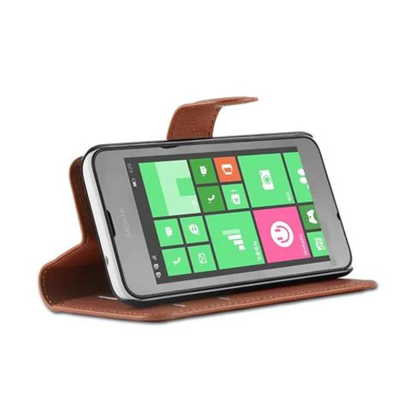 Cadorabo Hülle kompatibel mit Nokia Lumia 530 Schutzhülle mit Magnetverschluss, Standfunktion und Kartenfach