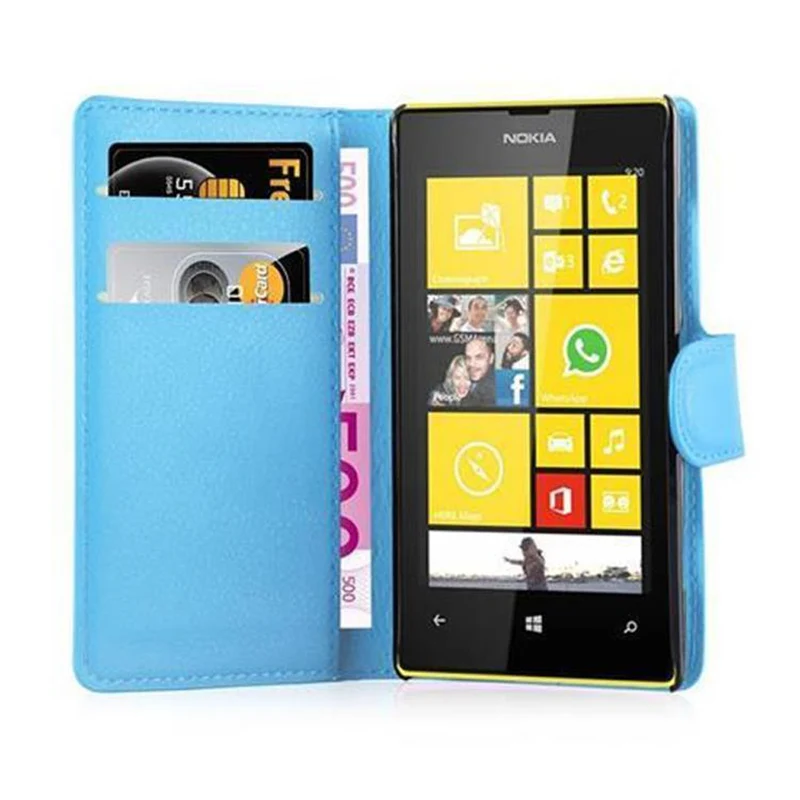 Cadorabo Hülle kompatibel mit Nokia Lumia 520 / 521 Schutzhülle mit Magnetverschluss, Standfunktion und Kartenfach