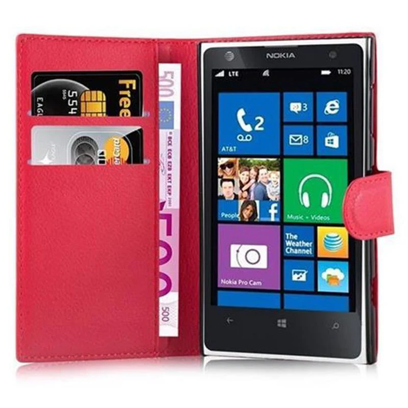 Cadorabo Hülle kompatibel mit Nokia Lumia 1020 Schutzhülle mit Magnetverschluss, Standfunktion und Kartenfach