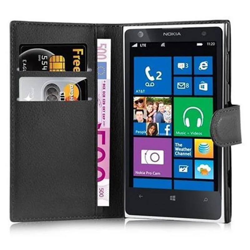 Cadorabo Hülle kompatibel mit Nokia Lumia 1020 Schutzhülle mit Magnetverschluss, Standfunktion und Kartenfach