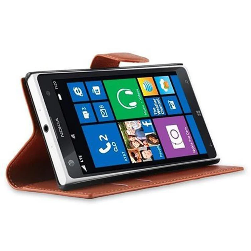 Cadorabo Hülle kompatibel mit Nokia Lumia 1020 Schutzhülle mit Magnetverschluss, Standfunktion und Kartenfach