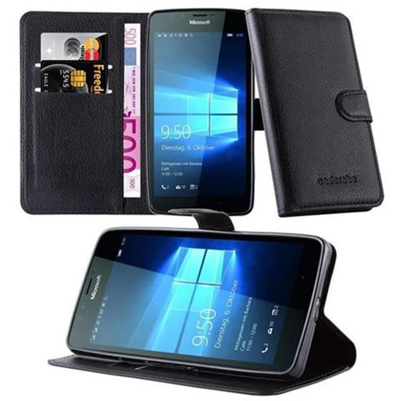 Cadorabo Hülle kompatibel mit Nokia Lumia 950 Schutzhülle mit Magnetverschluss, Standfunktion und Kartenfach