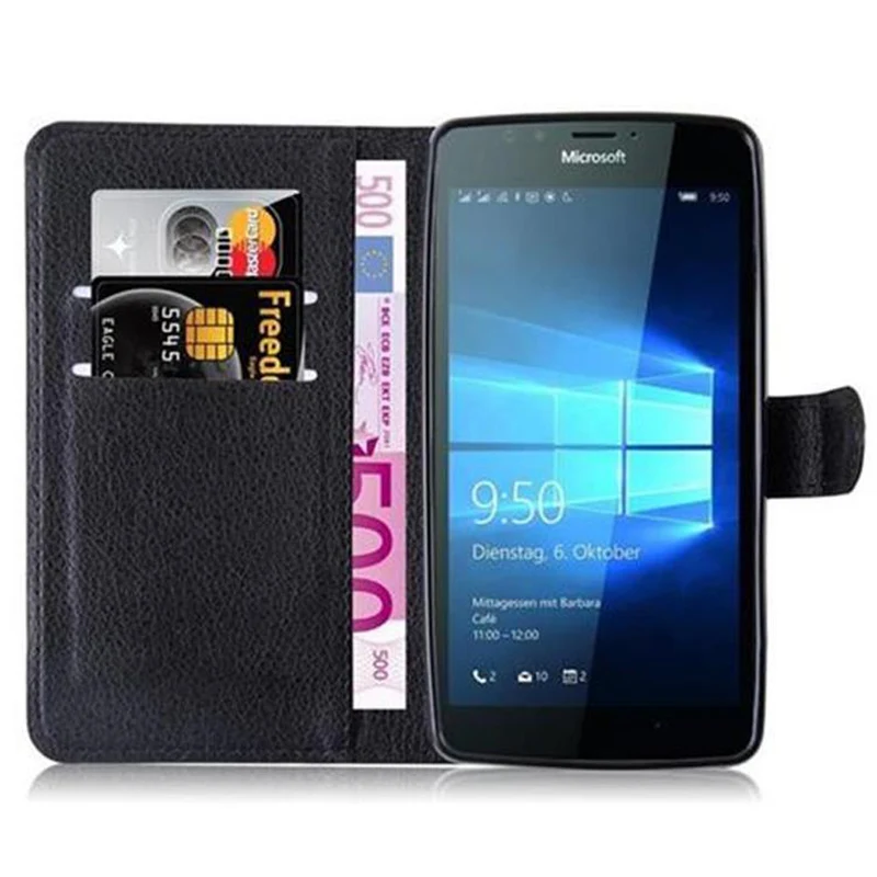 Cadorabo Hülle kompatibel mit Nokia Lumia 950 Schutzhülle mit Magnetverschluss, Standfunktion und Kartenfach