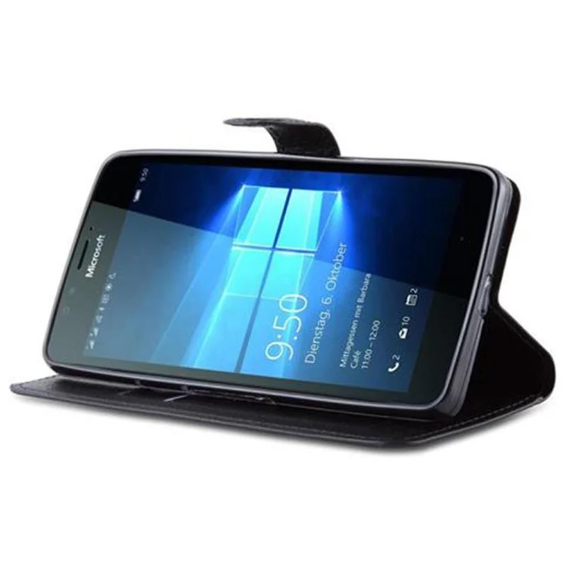 Cadorabo Hülle kompatibel mit Nokia Lumia 950 Schutzhülle mit Magnetverschluss, Standfunktion und Kartenfach