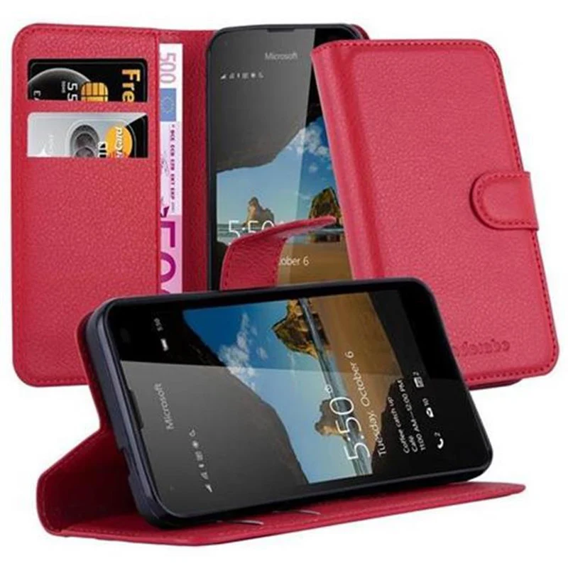 Cadorabo Hülle kompatibel mit Nokia Lumia 550 Schutzhülle mit Magnetverschluss, Standfunktion und Kartenfach