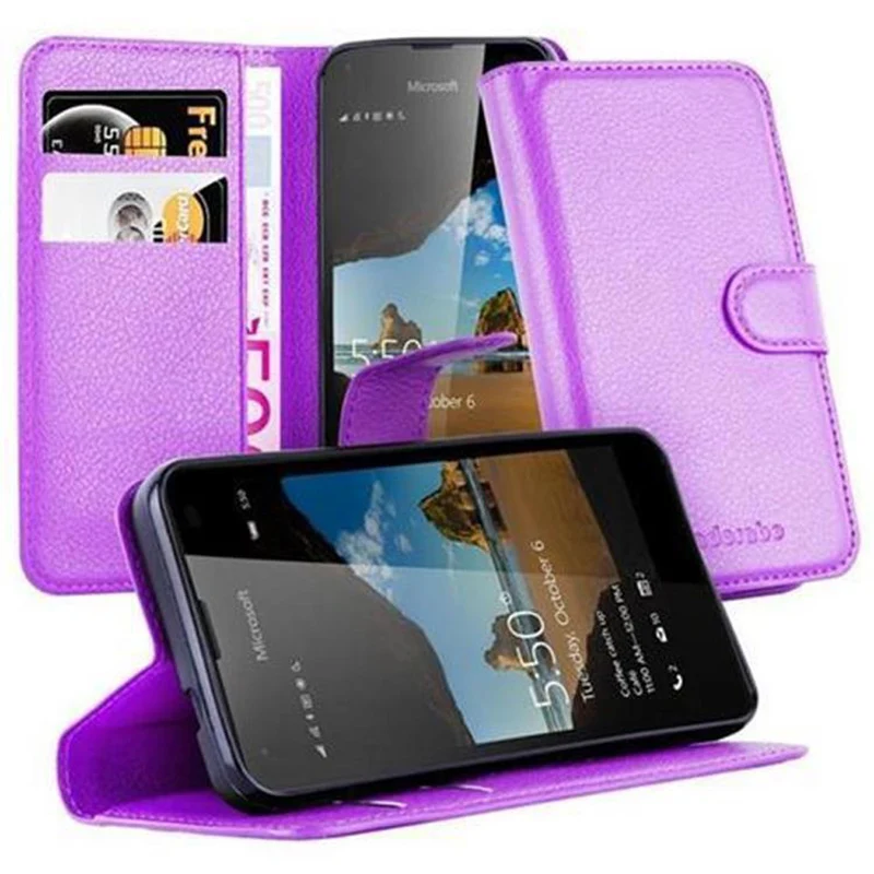 Cadorabo Hülle kompatibel mit Nokia Lumia 550 Schutzhülle mit Magnetverschluss, Standfunktion und Kartenfach