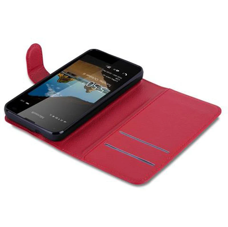 Cadorabo Hülle kompatibel mit Nokia Lumia 550 Schutzhülle mit Magnetverschluss, Standfunktion und Kartenfach