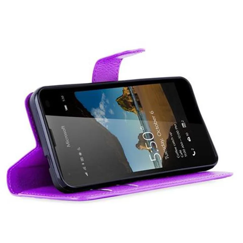 Cadorabo Hülle kompatibel mit Nokia Lumia 550 Schutzhülle mit Magnetverschluss, Standfunktion und Kartenfach