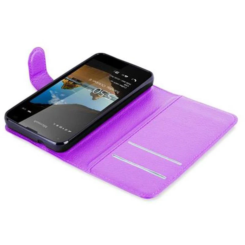 Cadorabo Hülle kompatibel mit Nokia Lumia 550 Schutzhülle mit Magnetverschluss, Standfunktion und Kartenfach