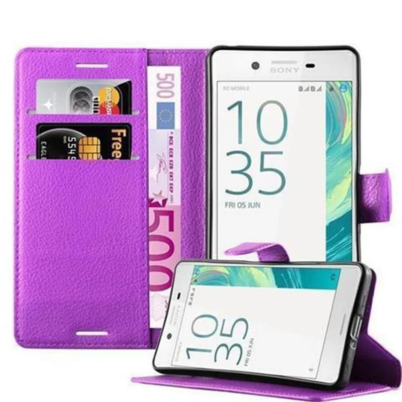 Cadorabo Hülle kompatibel mit Sony Xperia X PERFORMANCE Schutzhülle mit Magnetverschluss, Standfunktion und Kartenfach