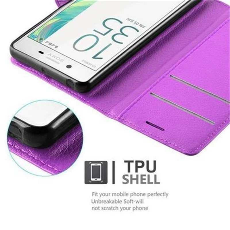 Cadorabo Hülle kompatibel mit Sony Xperia X PERFORMANCE Schutzhülle mit Magnetverschluss, Standfunktion und Kartenfach