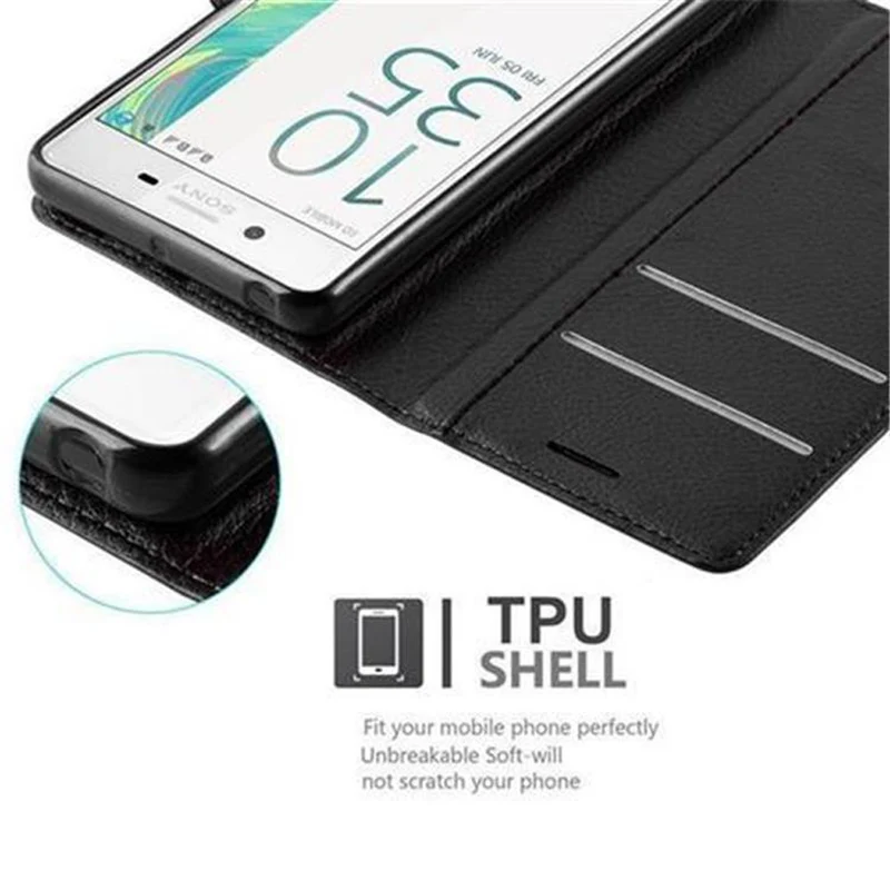 Cadorabo Hülle kompatibel mit Sony Xperia X Schutzhülle mit Magnetverschluss, Standfunktion und Kartenfach
