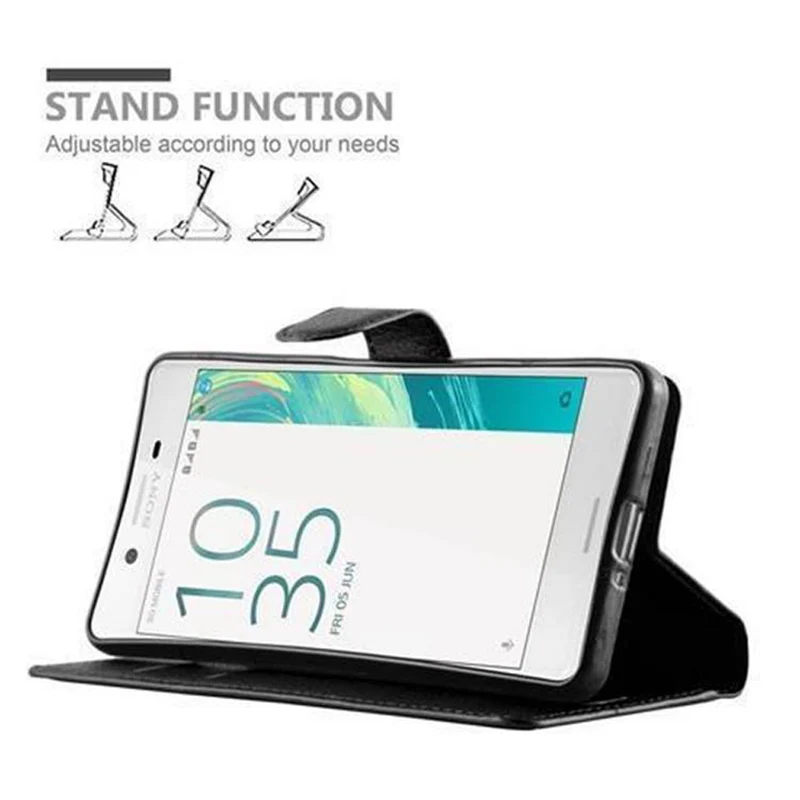 Cadorabo Hülle kompatibel mit Sony Xperia X Schutzhülle mit Magnetverschluss, Standfunktion und Kartenfach