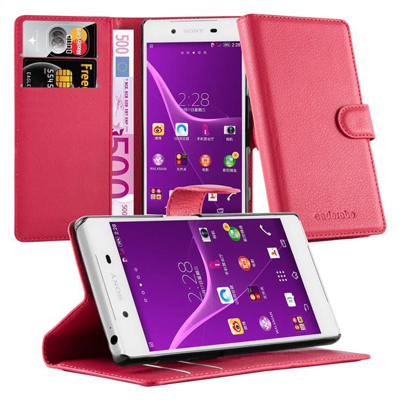 Cadorabo Hülle kompatibel mit Sony Xperia Z5 Schutzhülle mit Magnetverschluss, Standfunktion und Kartenfach