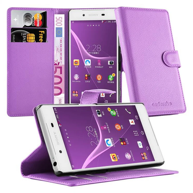 Cadorabo Hülle kompatibel mit Sony Xperia Z5 Schutzhülle mit Magnetverschluss, Standfunktion und Kartenfach