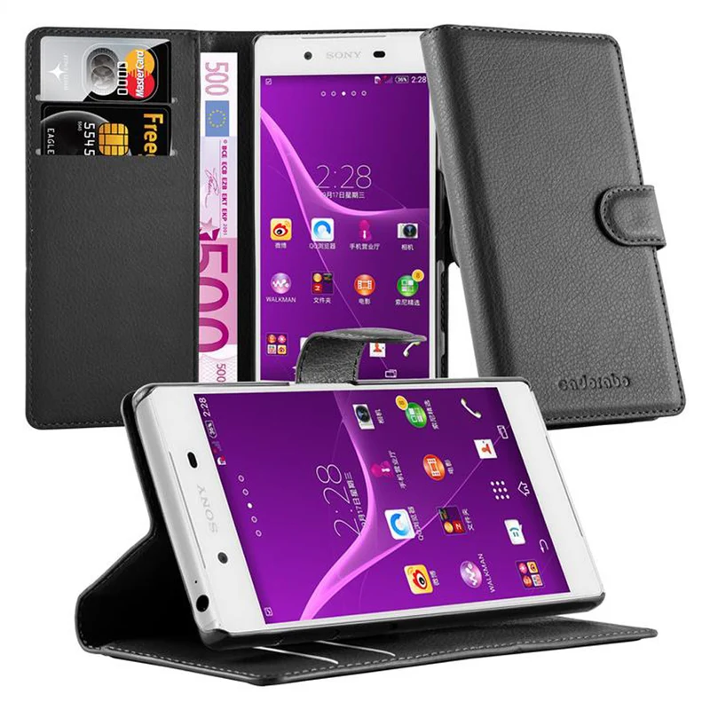 Cadorabo Hülle kompatibel mit Sony Xperia Z5 Schutzhülle mit Magnetverschluss, Standfunktion und Kartenfach