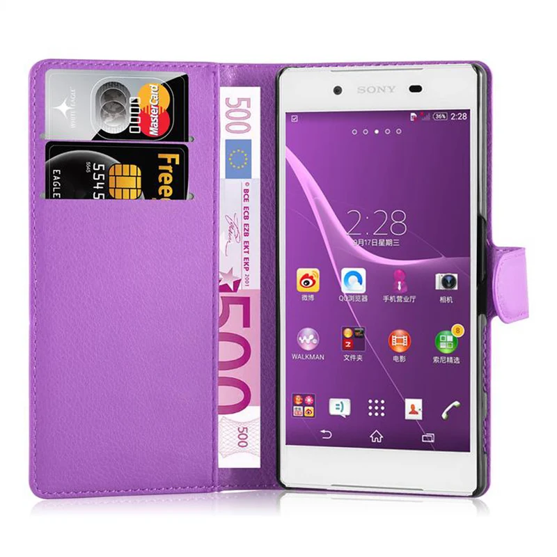 Cadorabo Hülle kompatibel mit Sony Xperia Z5 Schutzhülle mit Magnetverschluss, Standfunktion und Kartenfach
