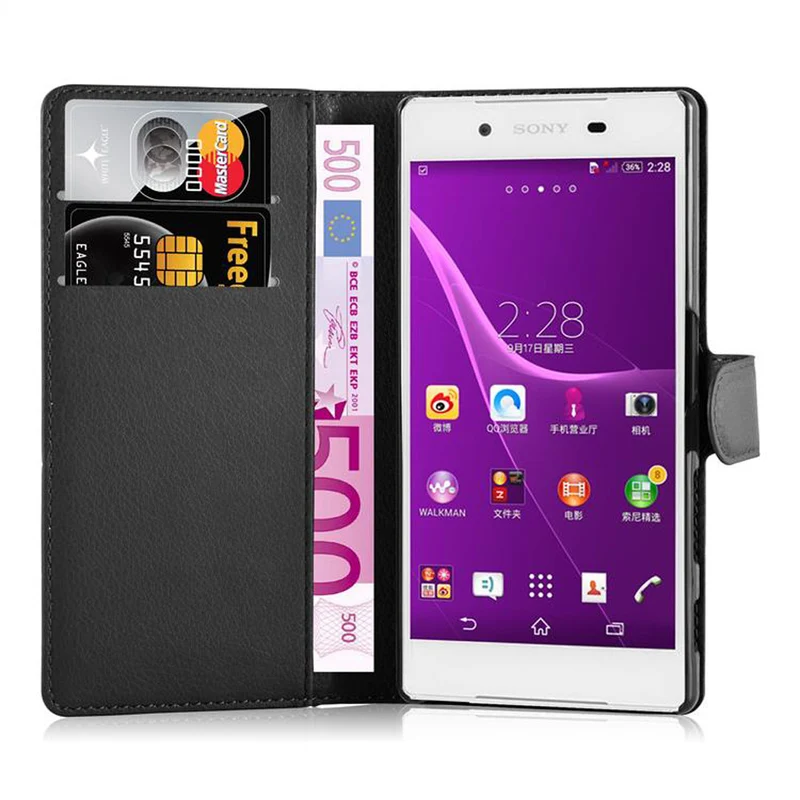 Cadorabo Hülle kompatibel mit Sony Xperia Z5 Schutzhülle mit Magnetverschluss, Standfunktion und Kartenfach