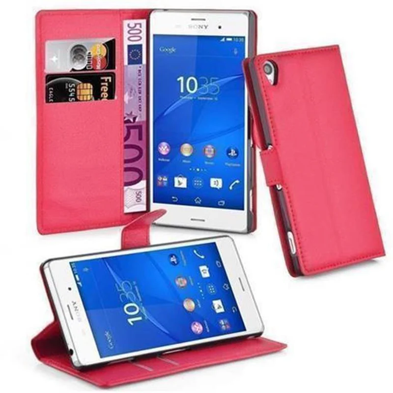 Cadorabo Hülle kompatibel mit Sony Xperia Z3 Schutzhülle mit Magnetverschluss, Standfunktion und Kartenfach