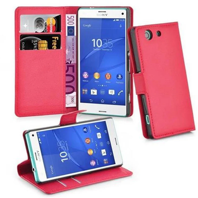 Cadorabo Hülle kompatibel mit Sony Xperia Z3 COMPACT Schutzhülle mit Magnetverschluss, Standfunktion und Kartenfach