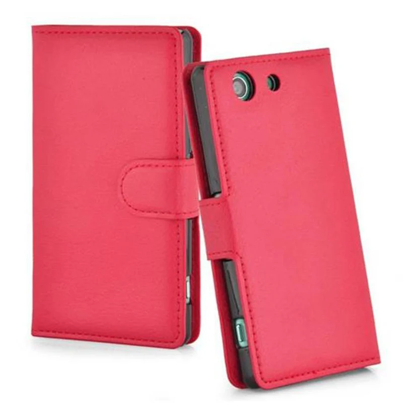 Cadorabo Hülle kompatibel mit Sony Xperia Z3 COMPACT Schutzhülle mit Magnetverschluss, Standfunktion und Kartenfach