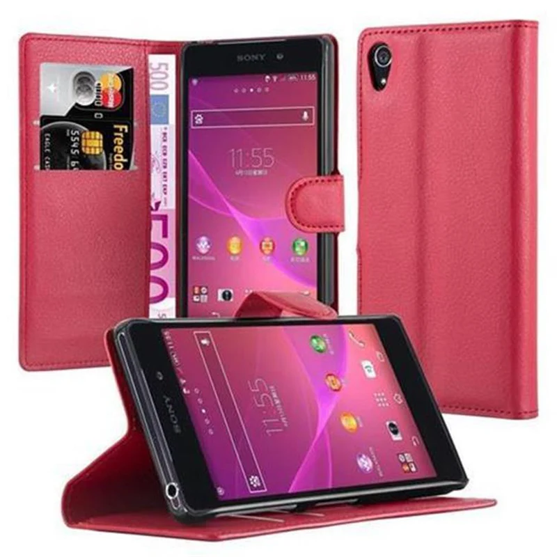 Cadorabo Hülle kompatibel mit Sony Xperia Z2 Schutzhülle mit Magnetverschluss, Standfunktion und Kartenfach