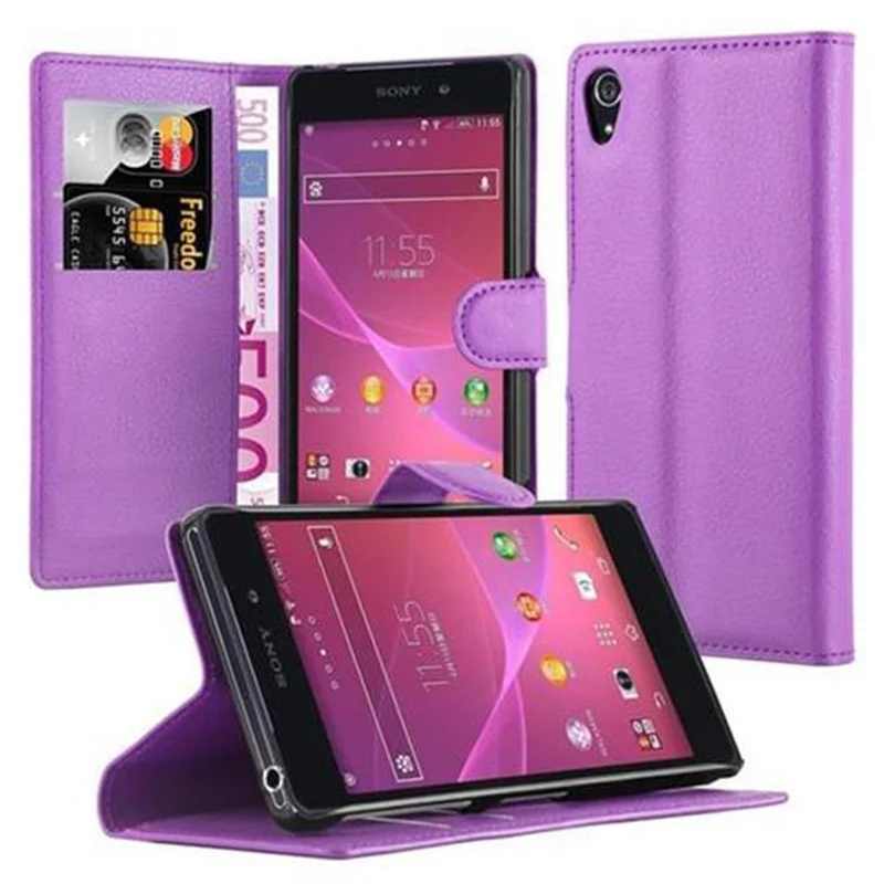 Cadorabo Hülle kompatibel mit Sony Xperia Z2 Schutzhülle mit Magnetverschluss, Standfunktion und Kartenfach