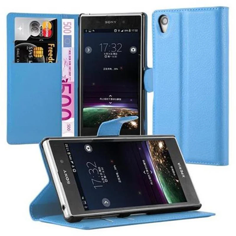 Cadorabo Hülle kompatibel mit Sony Xperia Z1 Schutzhülle mit Magnetverschluss, Standfunktion und Kartenfach