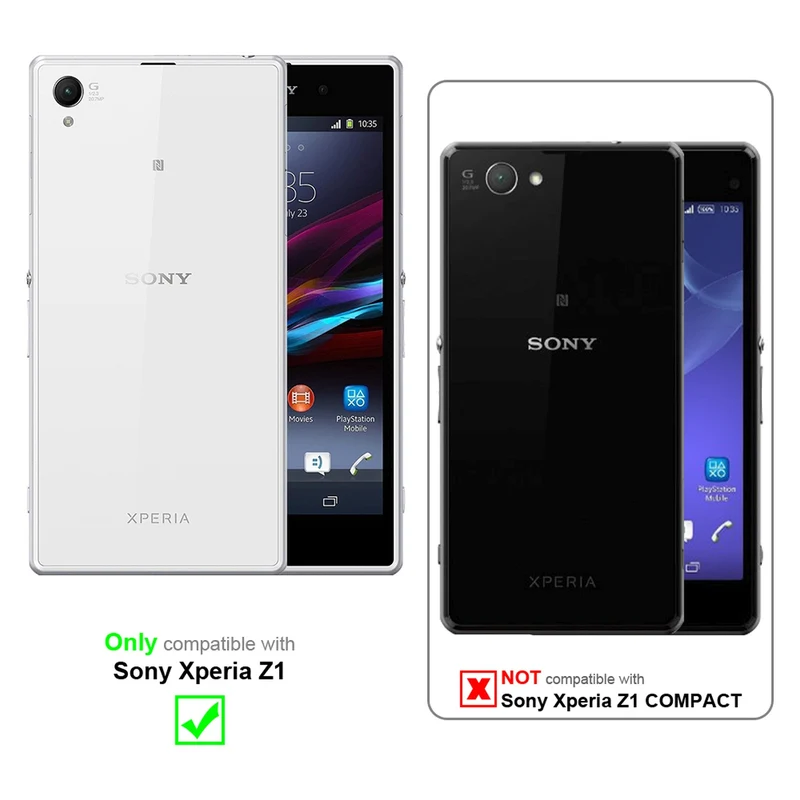 Cadorabo Hülle kompatibel mit Sony Xperia Z1 Schutzhülle mit Magnetverschluss, Standfunktion und Kartenfach