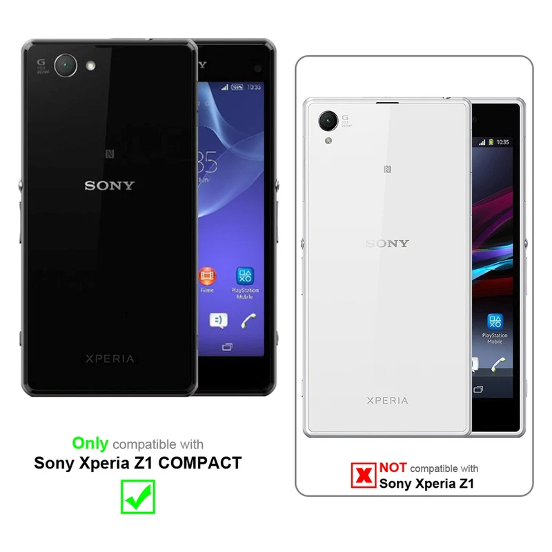 Cadorabo Hülle kompatibel mit Sony Xperia Z1 COMPACT Schutzhülle mit Magnetverschluss, Standfunktion und Kartenfach