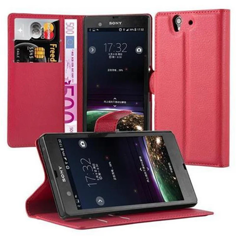 Cadorabo Hülle kompatibel mit Sony Xperia Z Schutzhülle mit Magnetverschluss, Standfunktion und Kartenfach